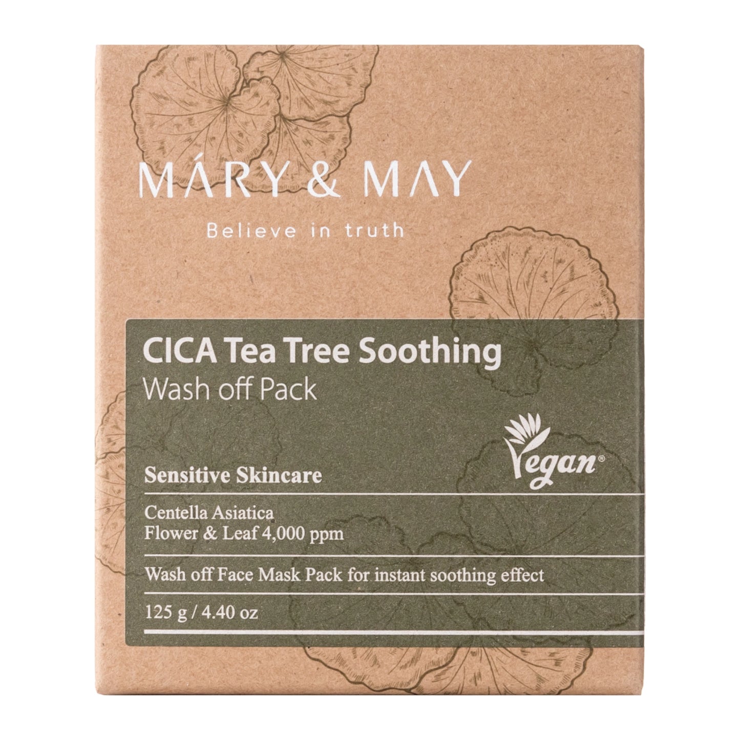 Mary&May - CICA Успокояваща маска за лице с чаено дърво - глинена маска